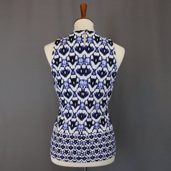 Roberto Cavalli Size 42 - Fits like a Small Sleeveless Top Blue White - Picture 4 of 8